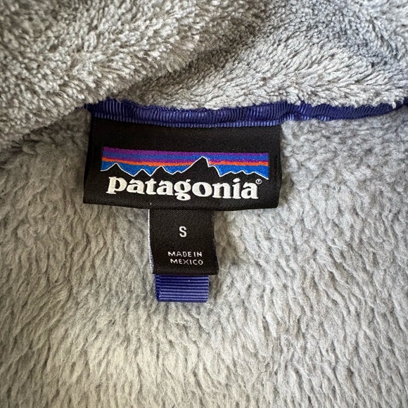 Patagonia Heather Gray Fleece with Navy Trim - Picture 2 of 7